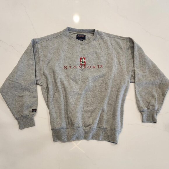 Stanford University Grandparent Jansport Sz L Gray Sweatshirt Logo Sweater Crew - Picture 1 of 10